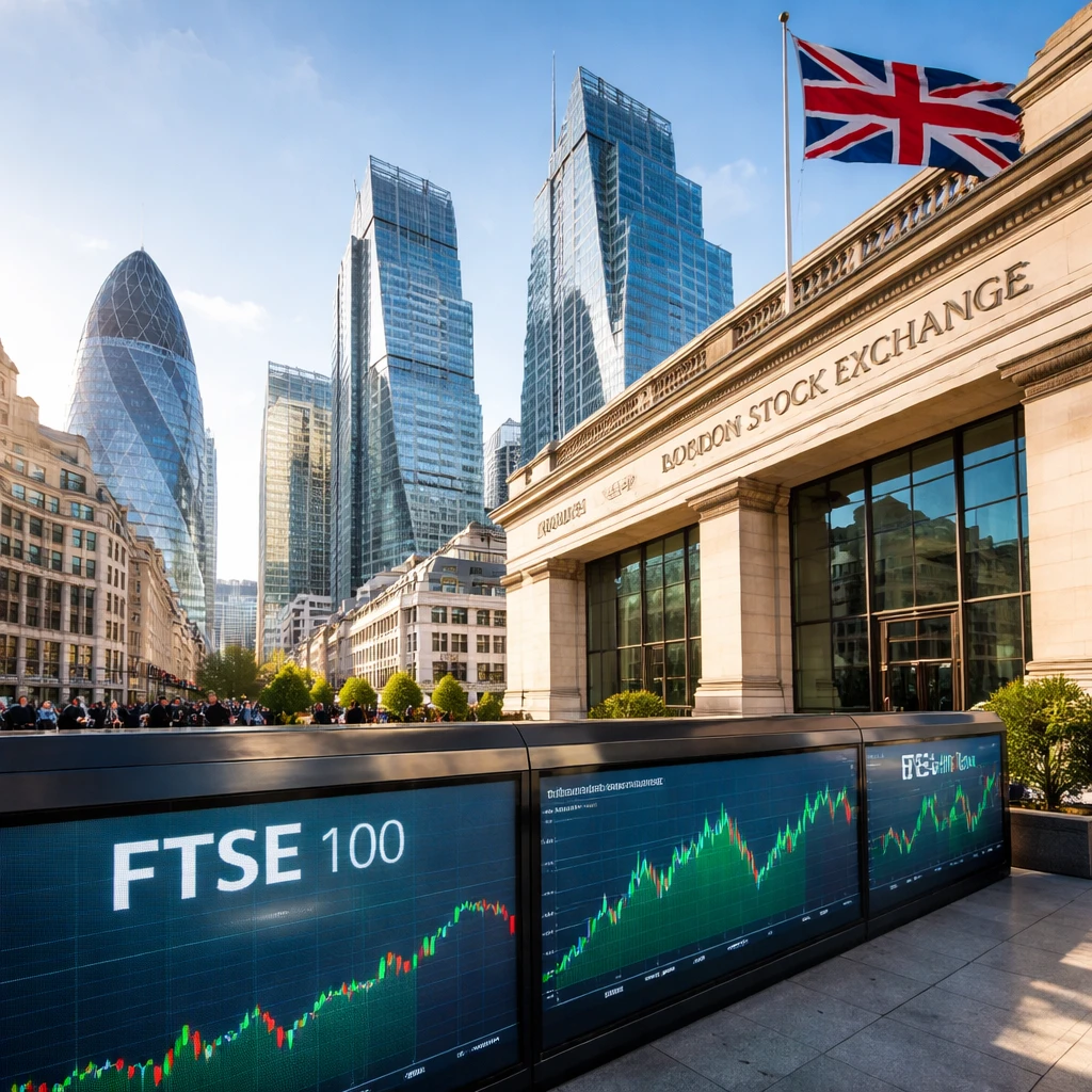FTSE 100 Gains Ground Amid Declining European Markets; Focus Turns to UK Retail Sales