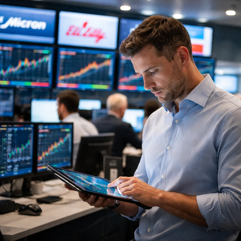 Micron, Eli Lilly Lead Gains as Exxon, Chevron Slip; Broad Movers Span Mega- to Small-Cap Stocks