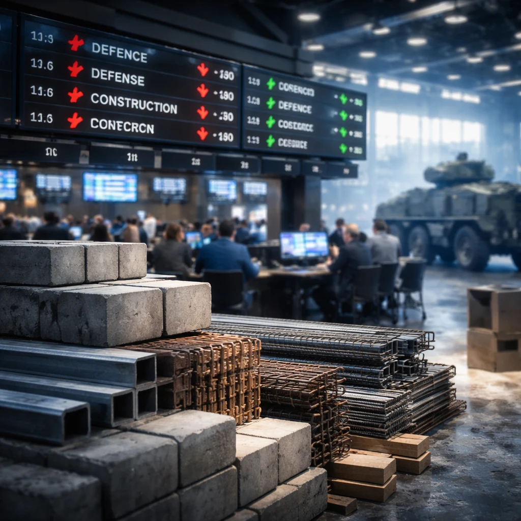 European Defense Shares Drop as Construction Stocks Rally on Ukraine Negotiation Signals