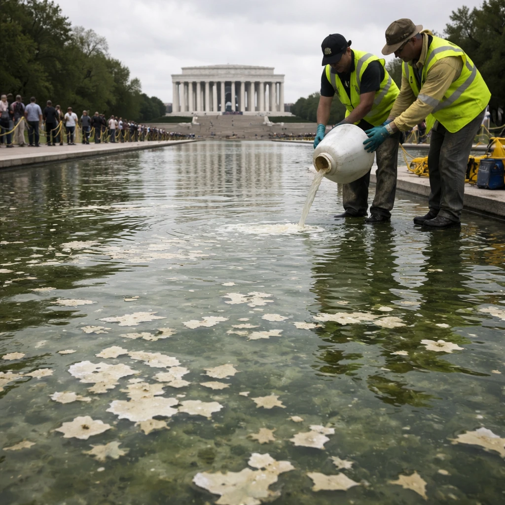 Peeling Paint, Algae Cloud Washington’s Renovated Reflecting Pool Days After Completion