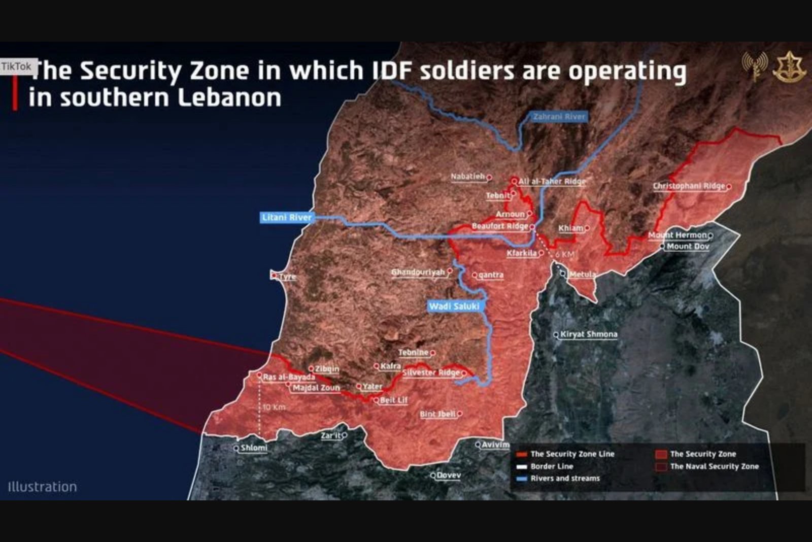 Israel Publishes Expanded Southern Lebanon Control Map as Talks with U.S. Continue