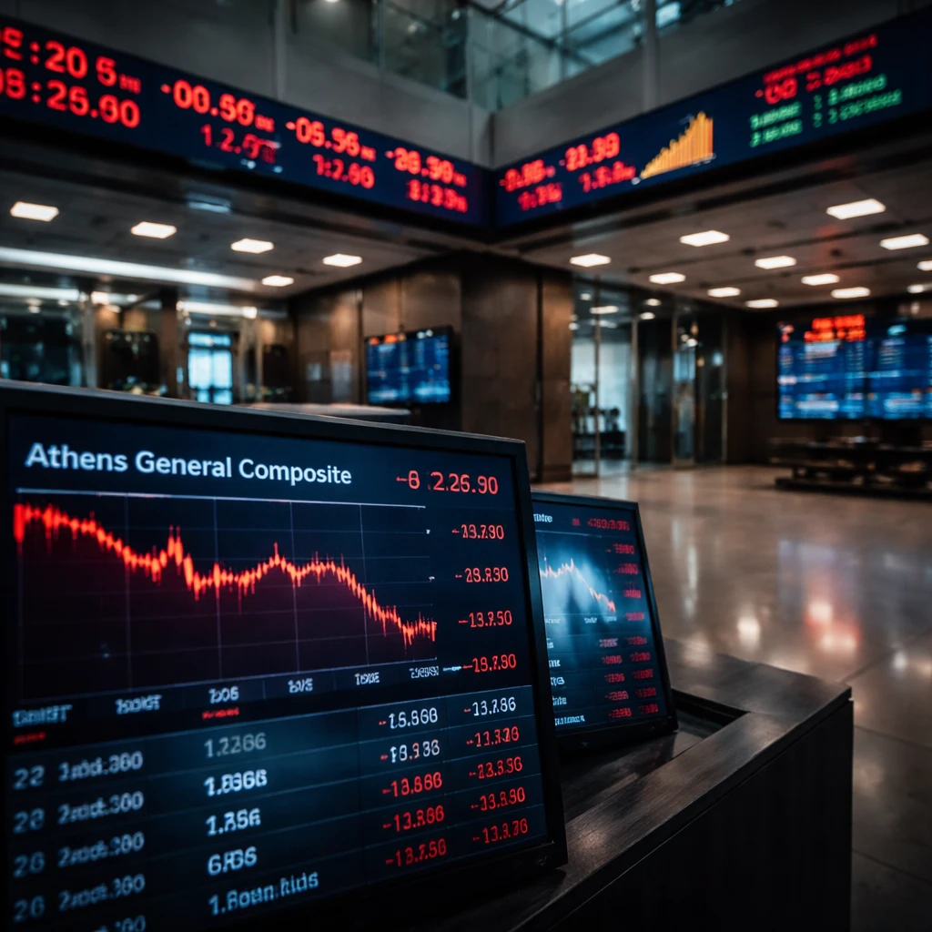 Athens Stocks Drop as Banking, Telecoms and Household Shares Slip - Composite Hits 3-Month Low