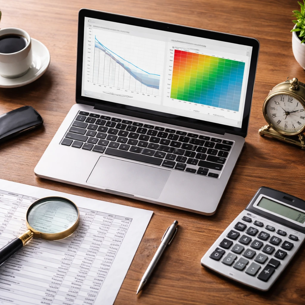 Analyst’s workspace showing valuation charts and a sensitivity heatmap emphasizing discount rate and growth assumptions.