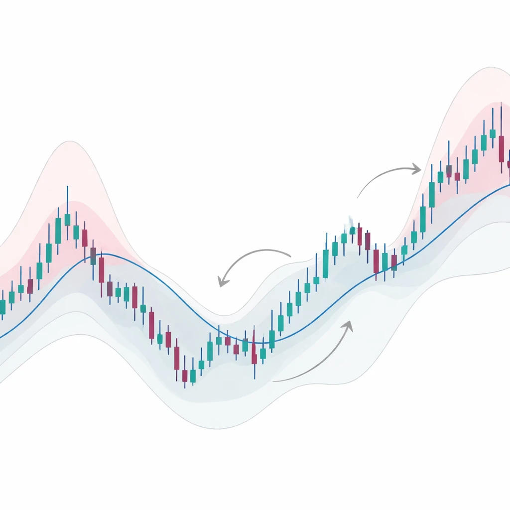 Price series showing overextension relative to a moving average and subsequent reversion.