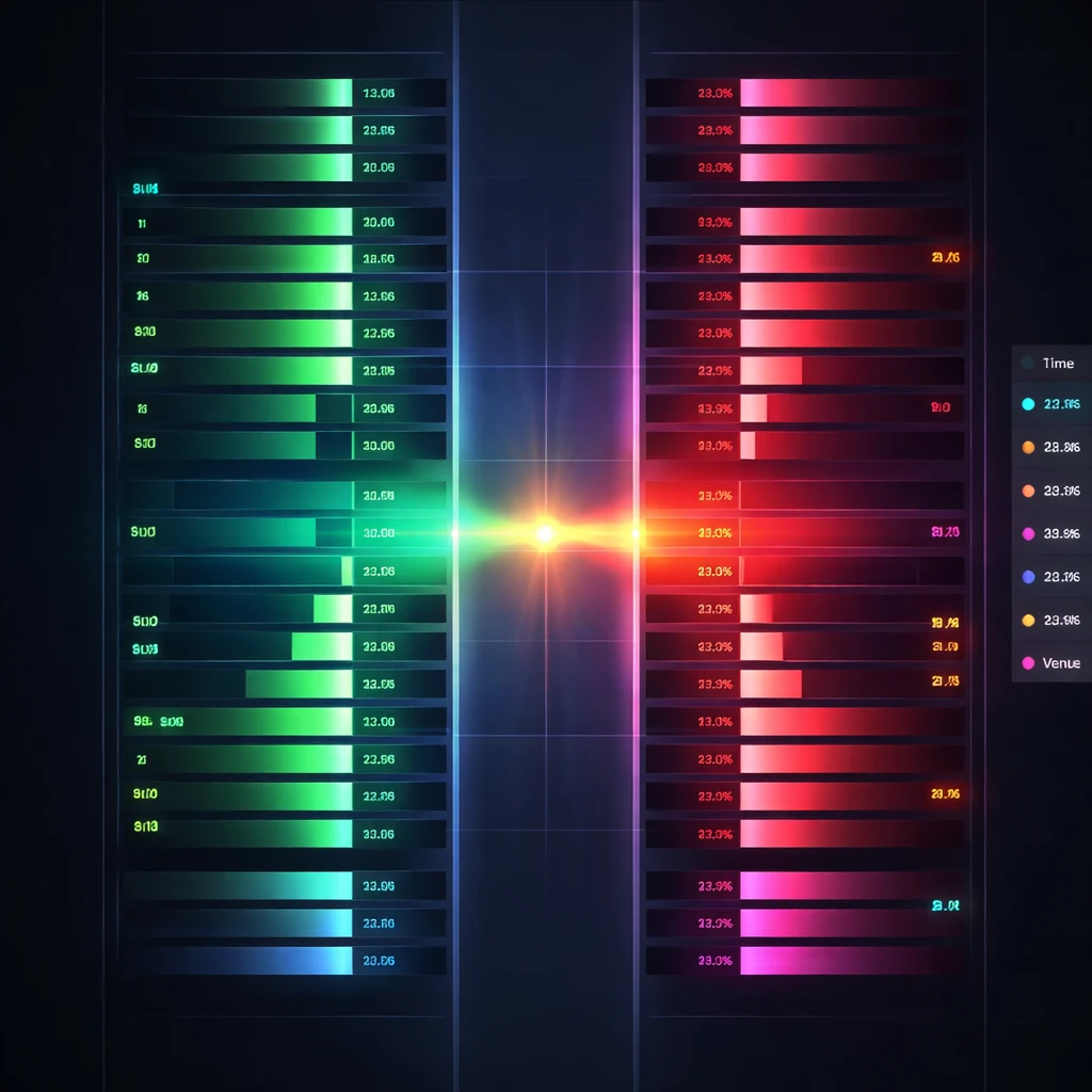 Order book visualization showing a trade executing at the midpoint between bid and ask, representing price improvement.