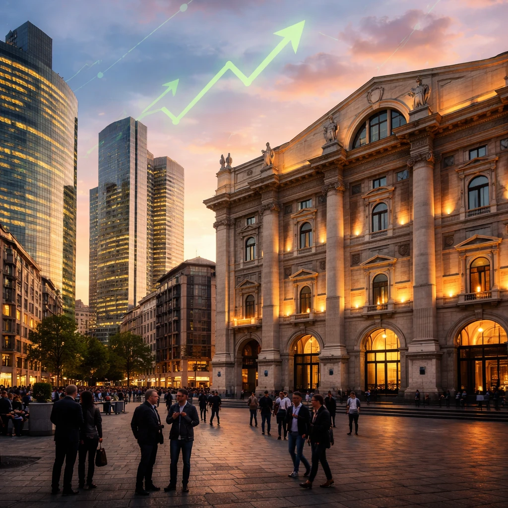 Milan Stocks Climb to Record Close as Financials, Utilities and Telecoms Lead Gains