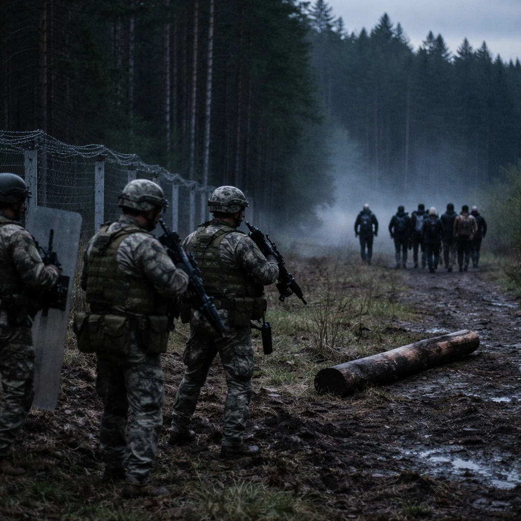 Latvian troops deploy tear gas and fire warning shot to repel migrants at Belarus border