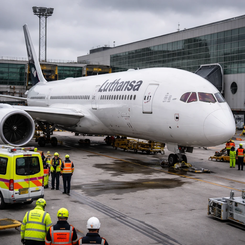 German Investigators Open Probe After Boeing 787 Nose Gear Collapse at Frankfurt Gate