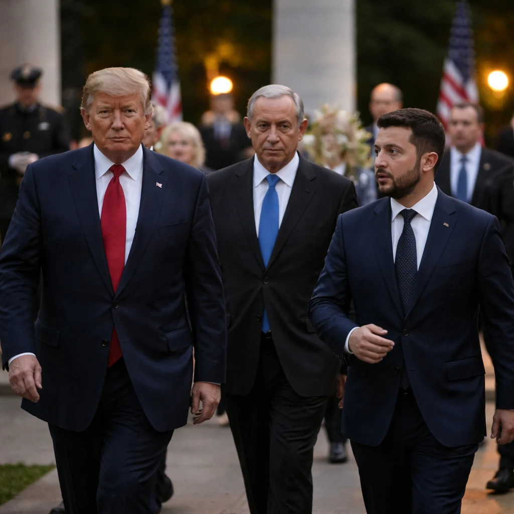 Trump Calls Meetings With Netanyahu and Zelenskiy Positive After Washington Memorial
