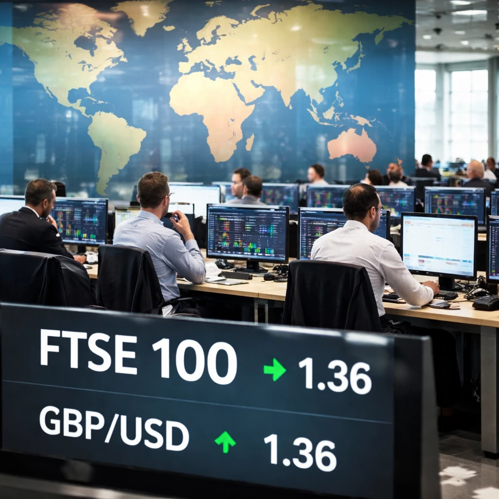 FTSE 100 edges up as EU-India trade pact bolsters sentiment; pound holds near $1.36