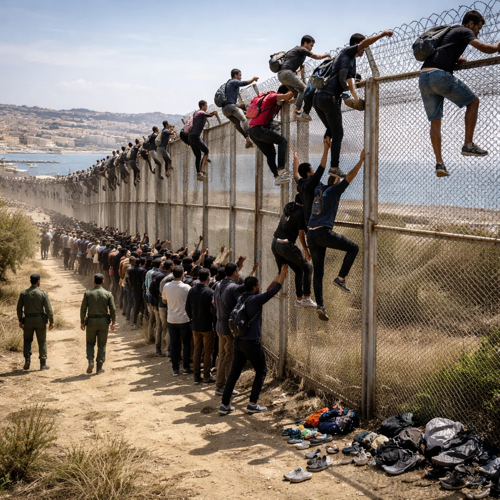 Thousands Enter Ceuta on Foot After Scaling Border Fence, EFE Says