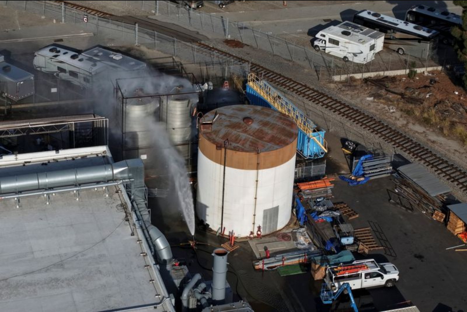 Possible Crack in Chemical Tank May Be Relieving Pressure, Officials Say