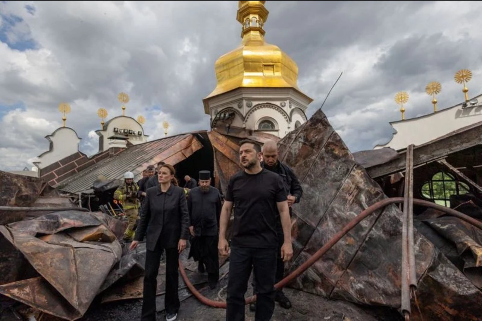 Millennium-Old Kyiv Monastery Severely Damaged as Nationwide Attacks Kill 10