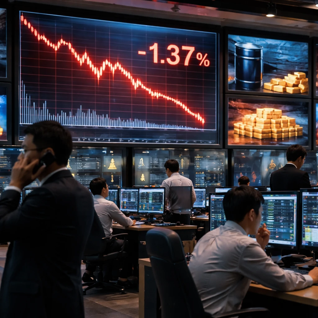 Taiwan market closes lower as index falls 1.37%; energy-related sectors weigh