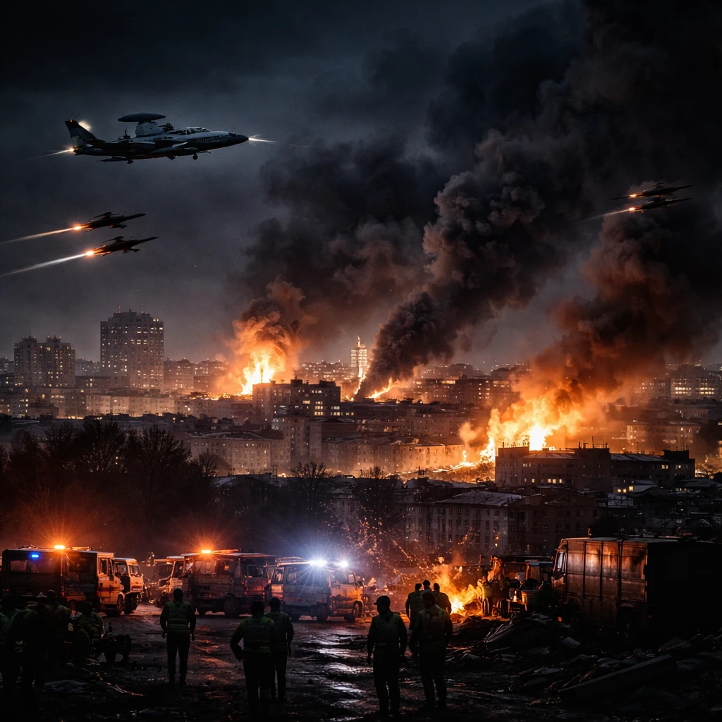 Missile Strikes Hit Kyiv; Poland Deploys Jets to Safeguard Airspace