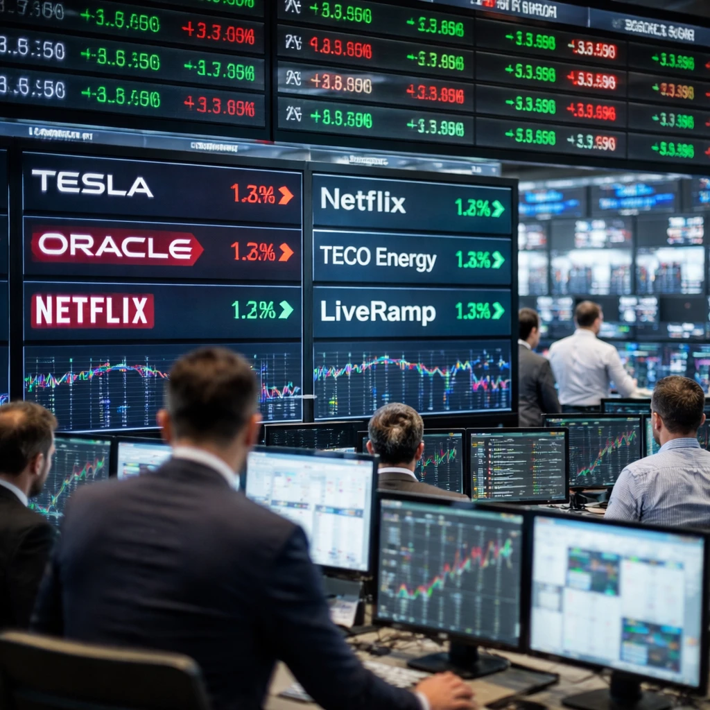 Tech names lead headlines as markets see varied moves across caps