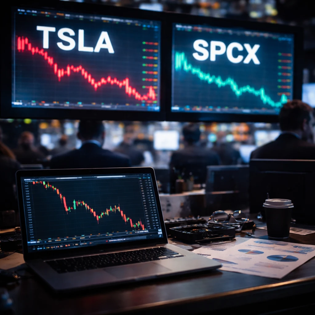 Tesla Shares Slip as Merger Speculation with SpaceX Casts New Valuation Shadow