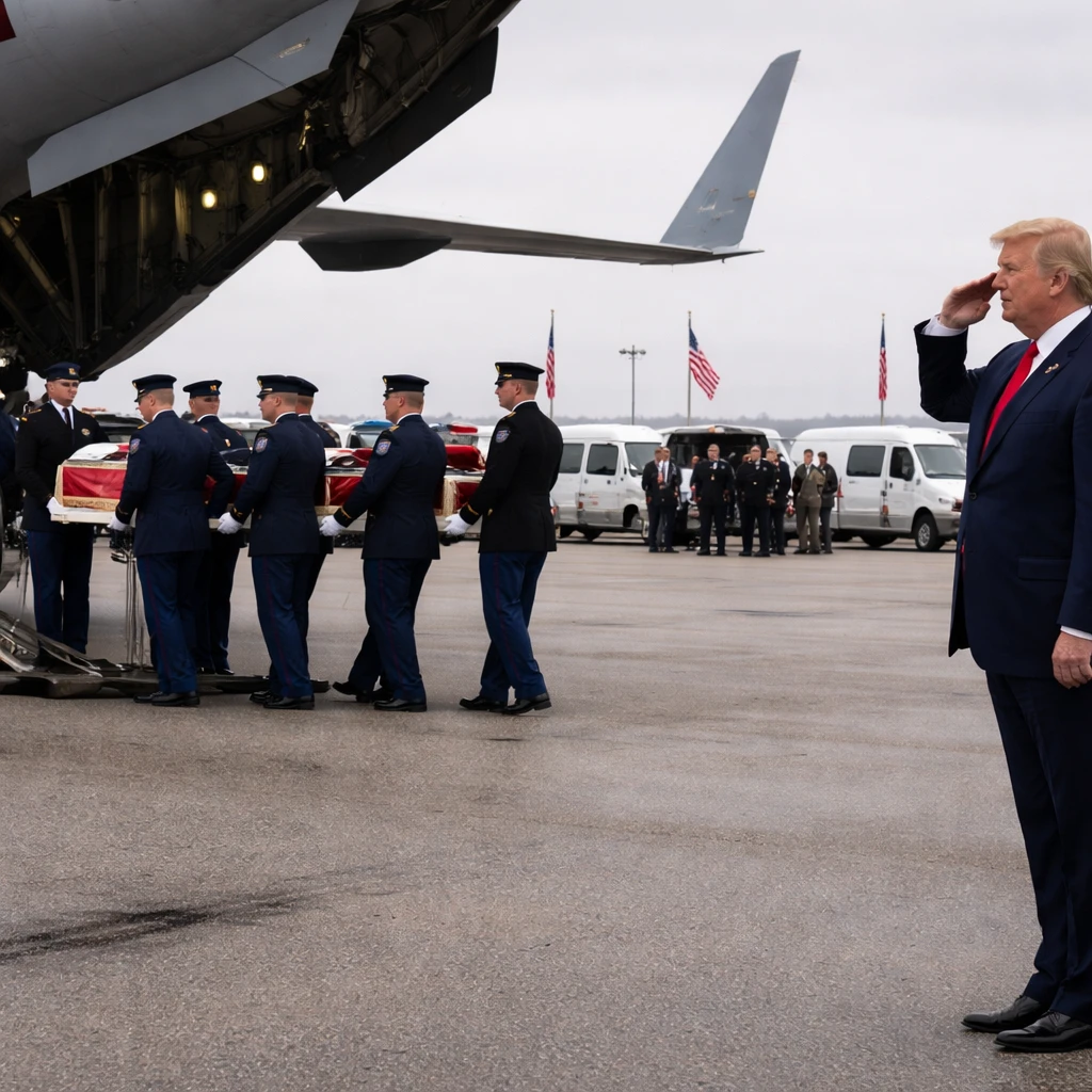 Trump Observes Return of Four U.S. Service Members Killed in Iran Conflict