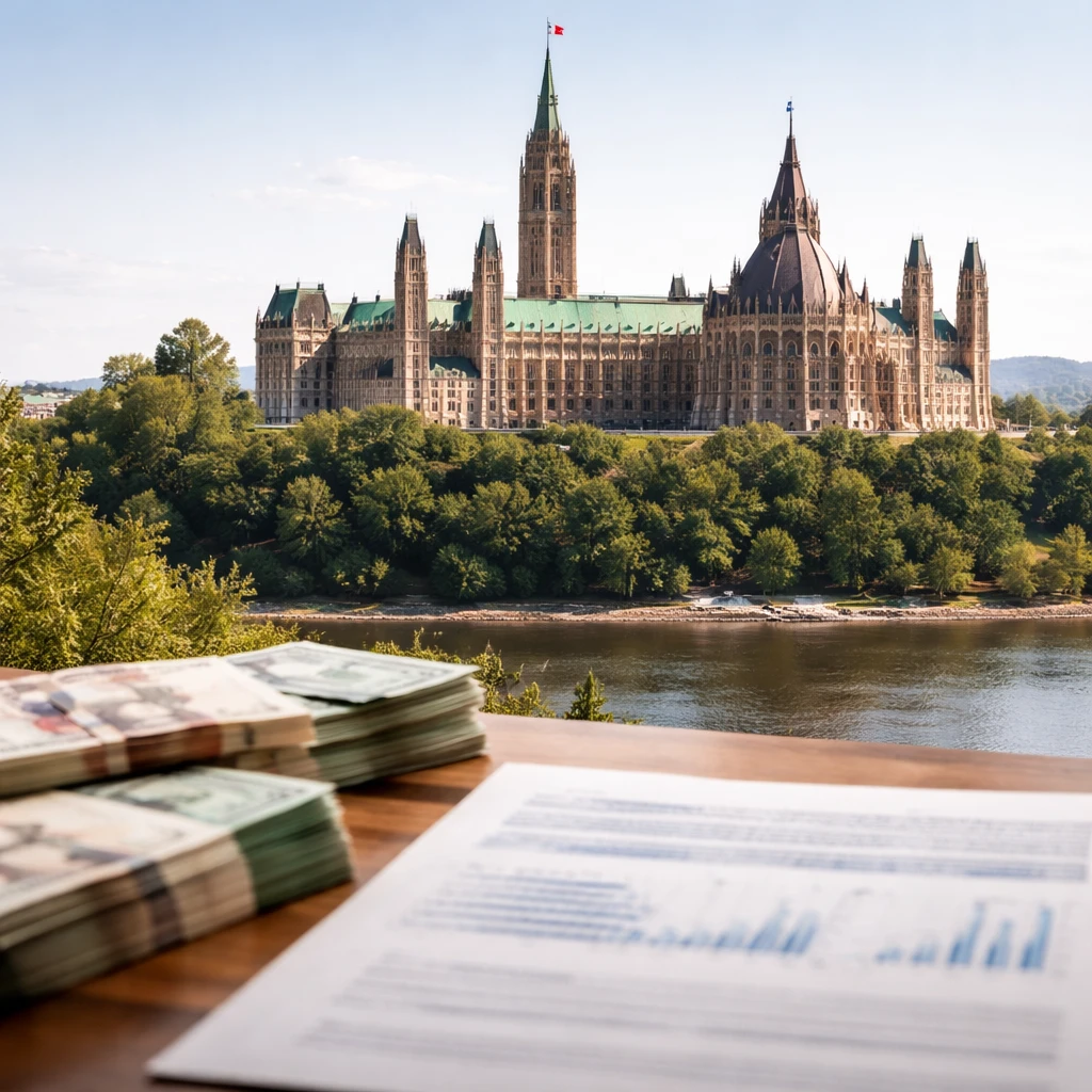 Canada narrows first-quarter shortfall to C$370 million as revenues climb