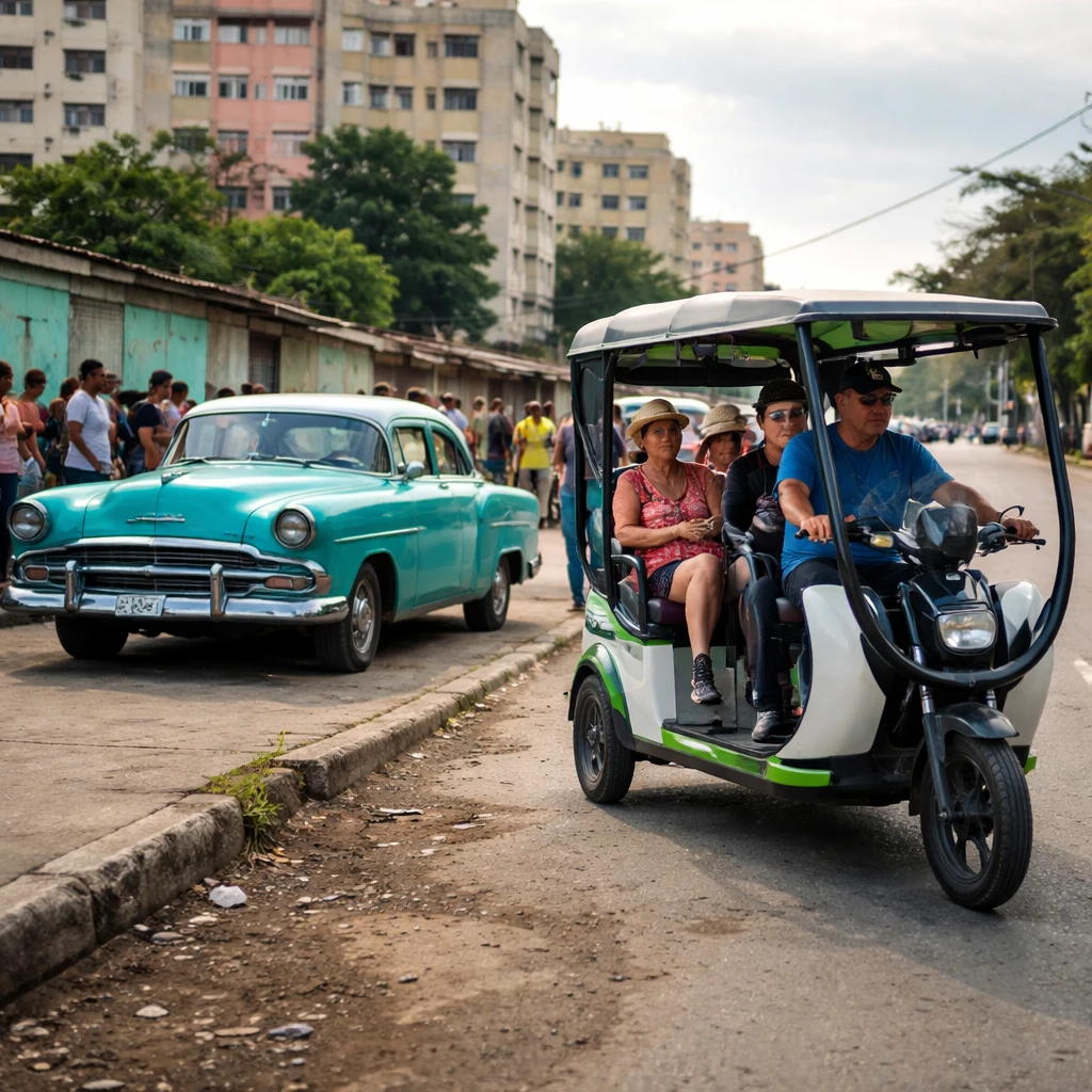 Electric vehicles replace fuel-powered classics as Cuban fuel supply tightens