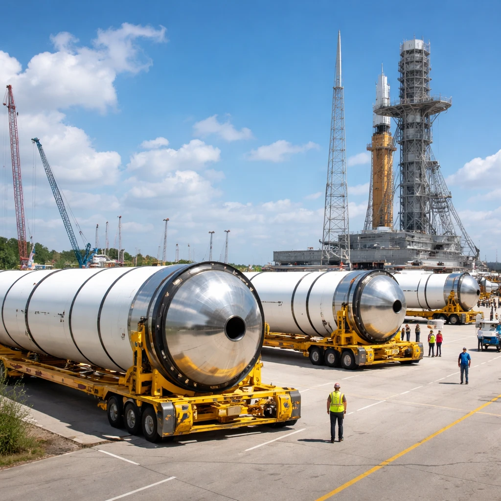 Northrop Grumman Delivers Final Booster Segments for Artemis III Ahead of Summer Stacking