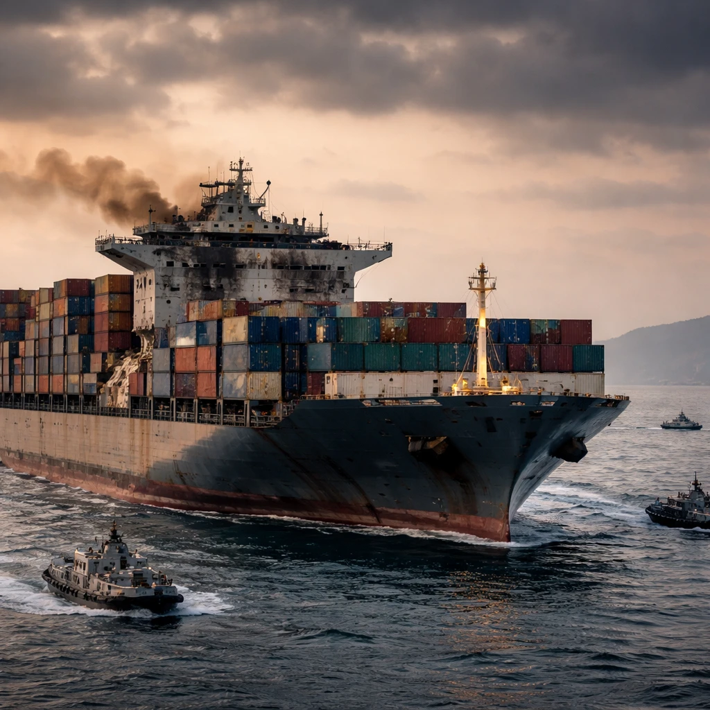Projectile Strikes Cargo Vessel in Strait of Hormuz, Authorities Urge Caution