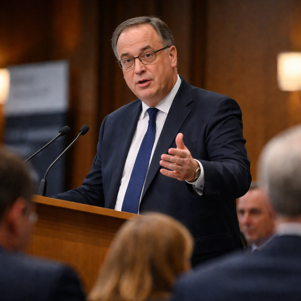 Bailey Says Markets' Pullback on Rate Hikes Welcome, Flags Middle East Risk