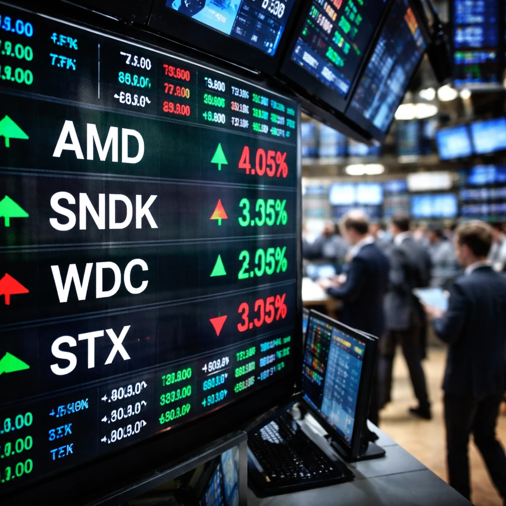 Mixed Market Moves: Storage and Chip Names Rally While Several Small Caps Slide