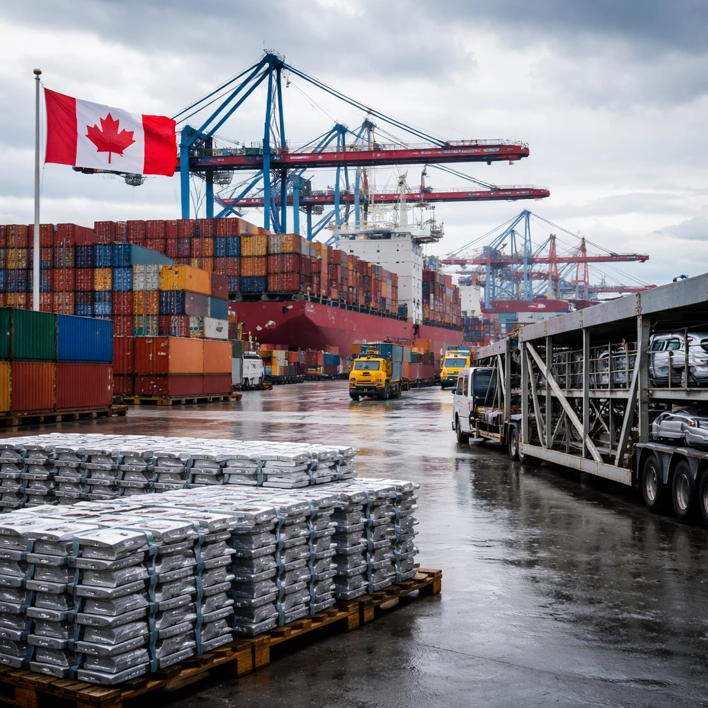 Canada's November trade deficit widens sharply as exports fall, driven by metals and autos