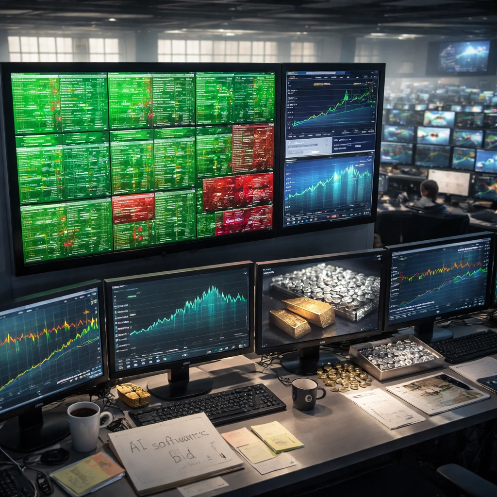 Stocks point higher into the bell as AI software lights a spark, energy lags, and bonds brace for supply